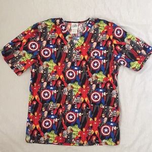 Marvel Avengers Assemble V Neck Unisex Scrub